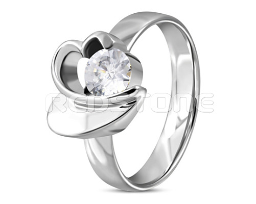 Oceľový prsteň so srdiečkom SS1084